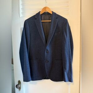 MASSIMO DUTTI WOOL NAVY BLAZER